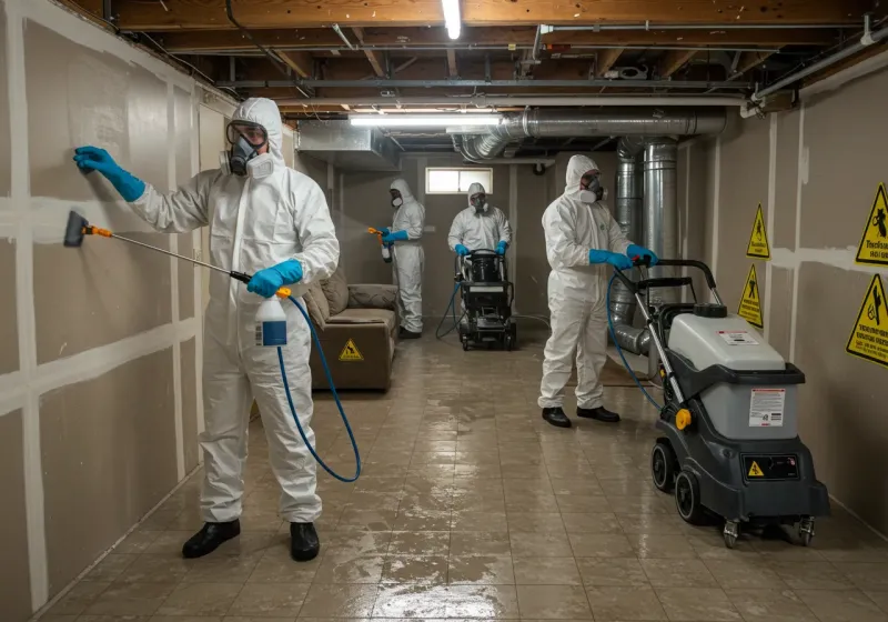 Basement Moisture Removal and Structural Drying process in Hackleburg, AL